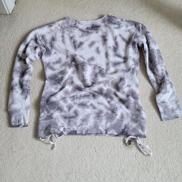 American Eagle Outfitters Blue Tie Dye Sweatshirt with Side Lace - Size Small - Picture 2 of 7